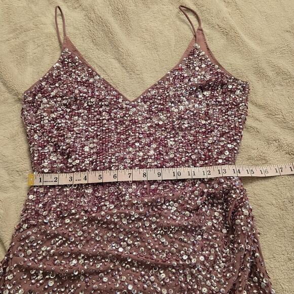 Asos Design  Embellished Maxi Drape Side Cami Dress Orchid Color  Size 6 Formal - Picture 6 of 14